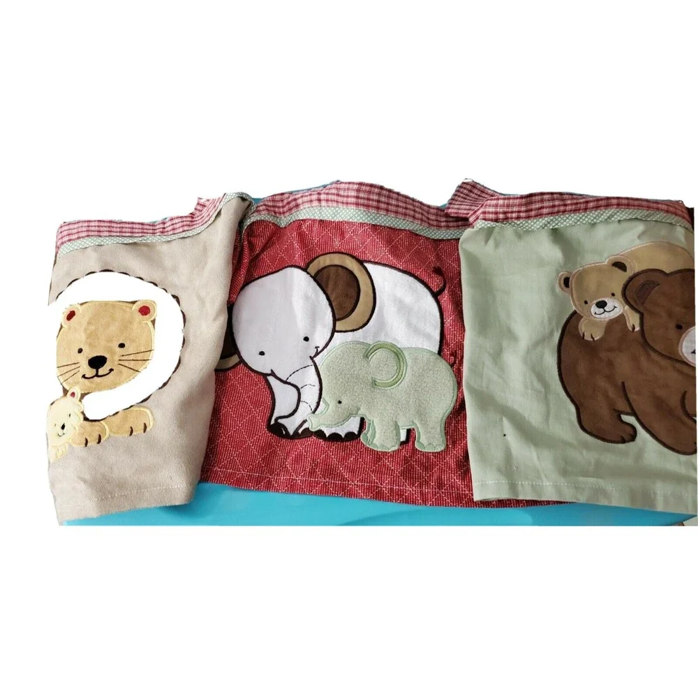 Lambs & Ivy Baby Nursery Child Safari Window Valance Elephants Lions Bears 60
